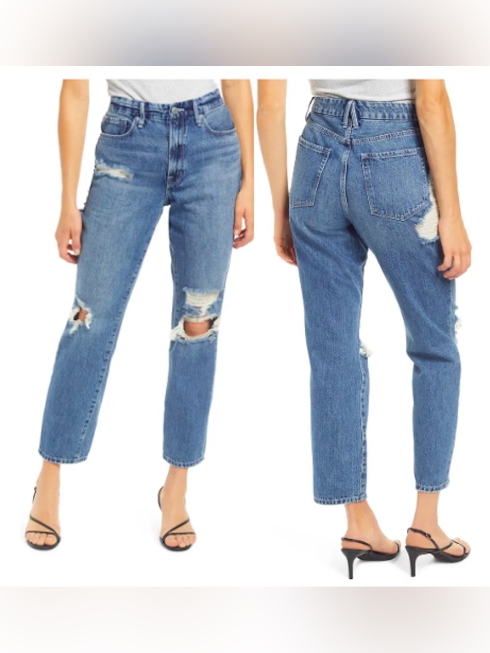 GOOD AMERICAN Good Vintage high-rise Straight Leg Jeans
Distressed Ripped
S 2/26